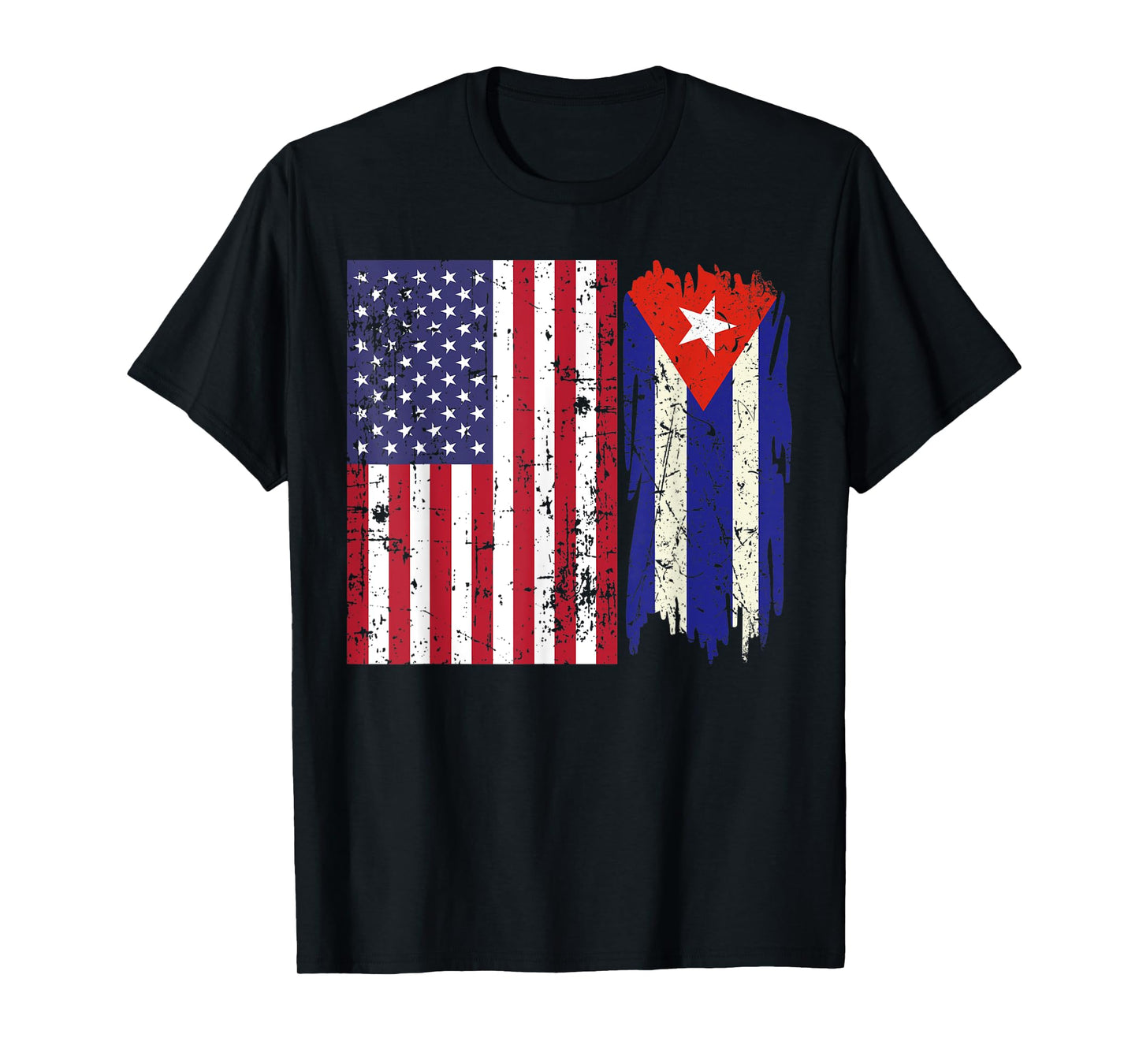 Vintage Proud Patriotic Cuba and Pride American Cuban Flag T-Shirt for Women Kids Men
