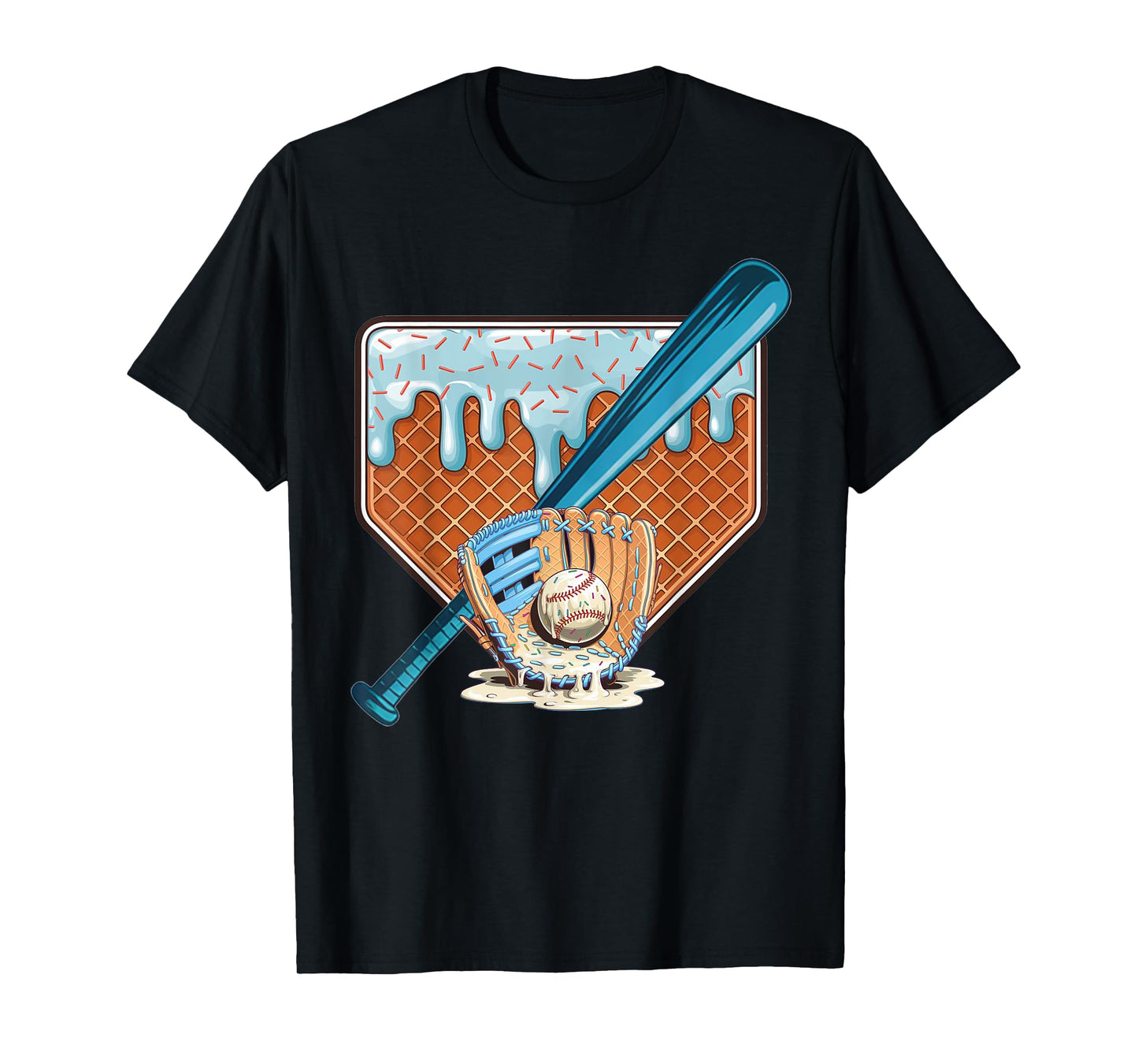 Baseball Home Plate Drip With Sprinkles Drip T-Shirt