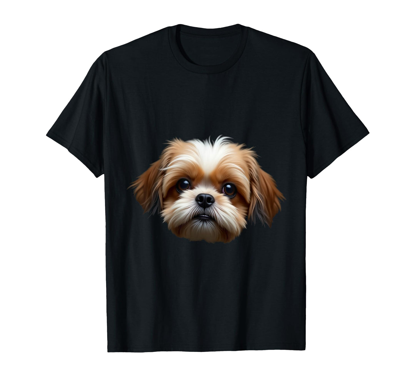 Black Shih Tzu Dog Shih Tzu Face T-Shirt