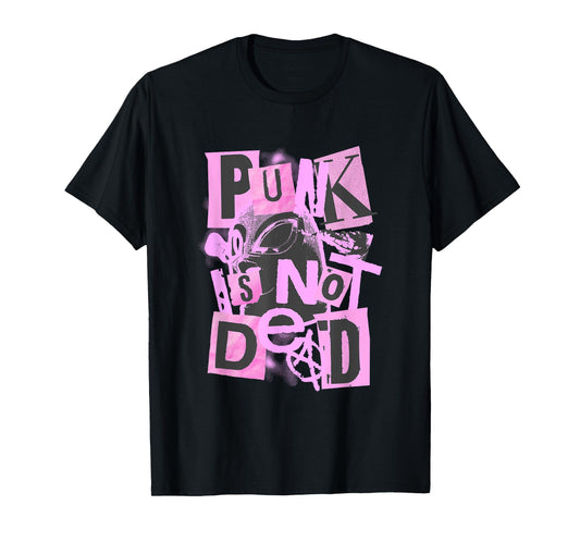 Punk is Not Dead Collage Style Anarchist Rebellion Design T-Shirt