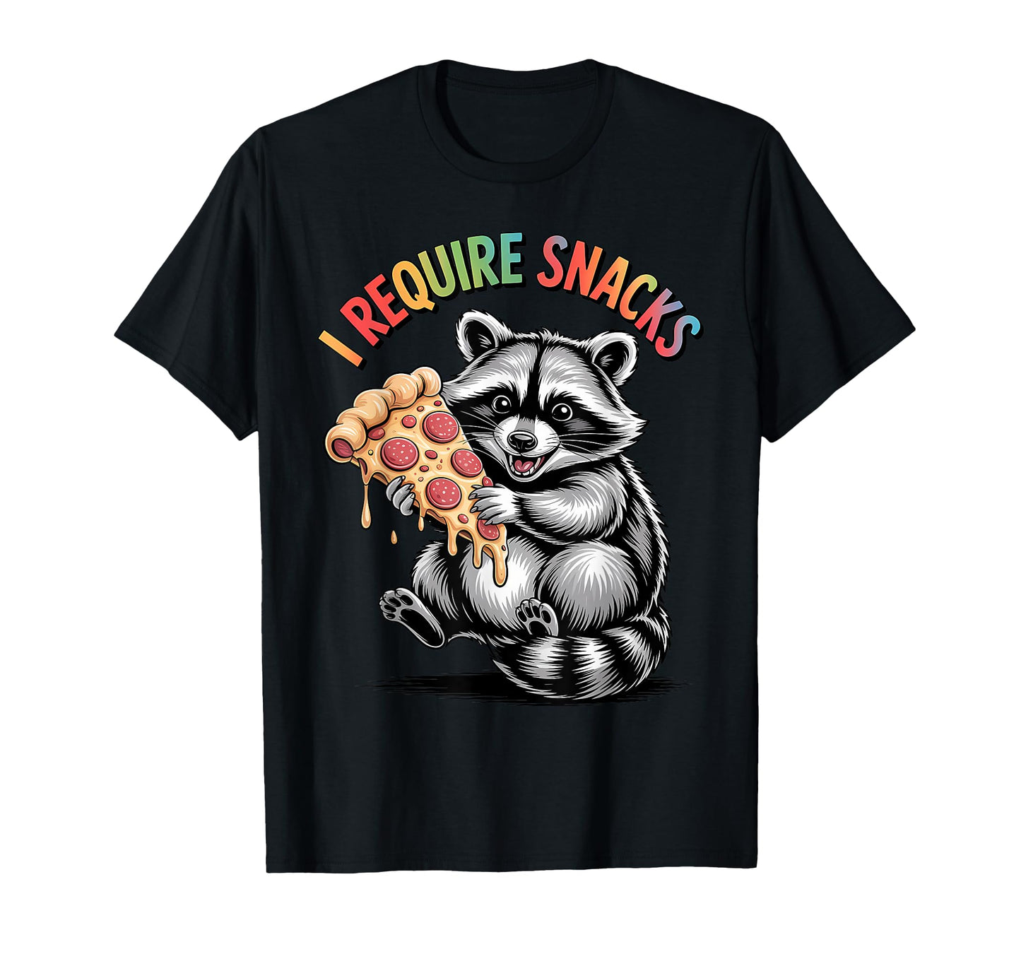 I Require Snacks Raccoon Shirt Funny Christmas Men Women T-Shirt