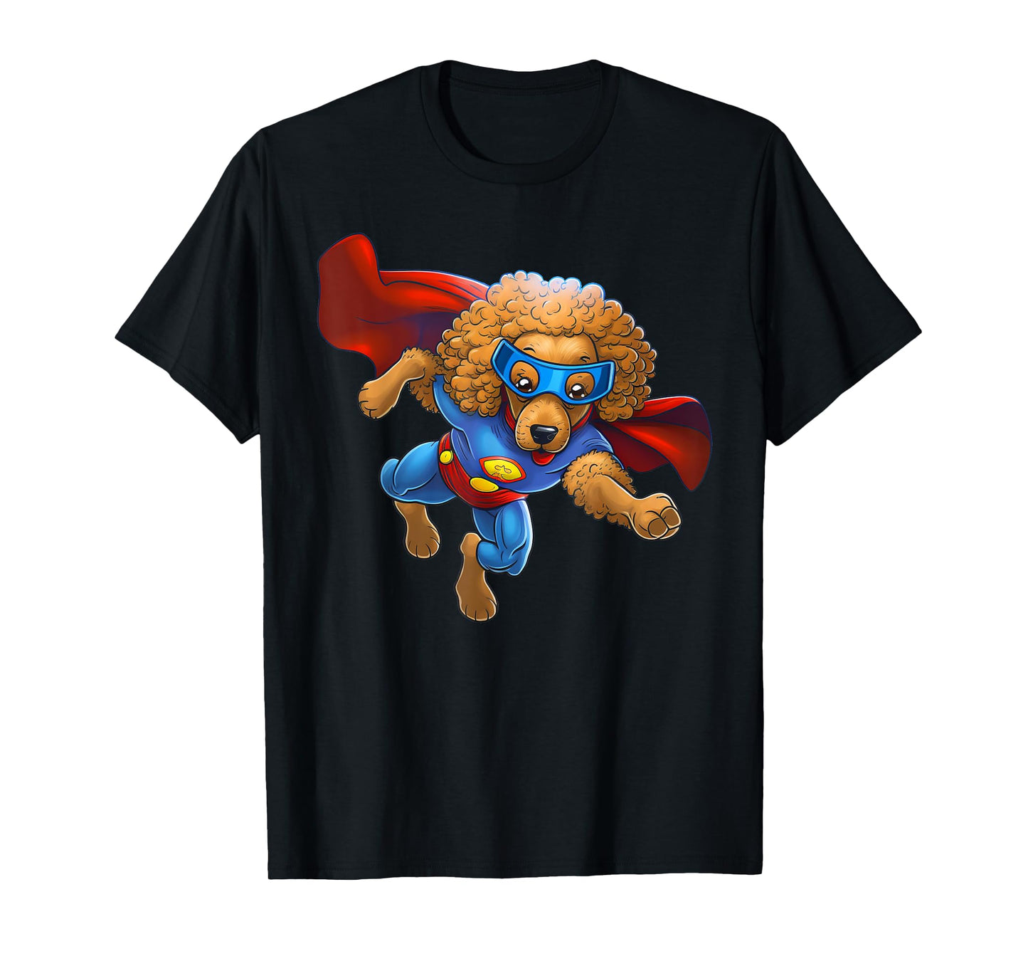 Superhero Poodle Red Cape Super Hero Dog T-Shirt