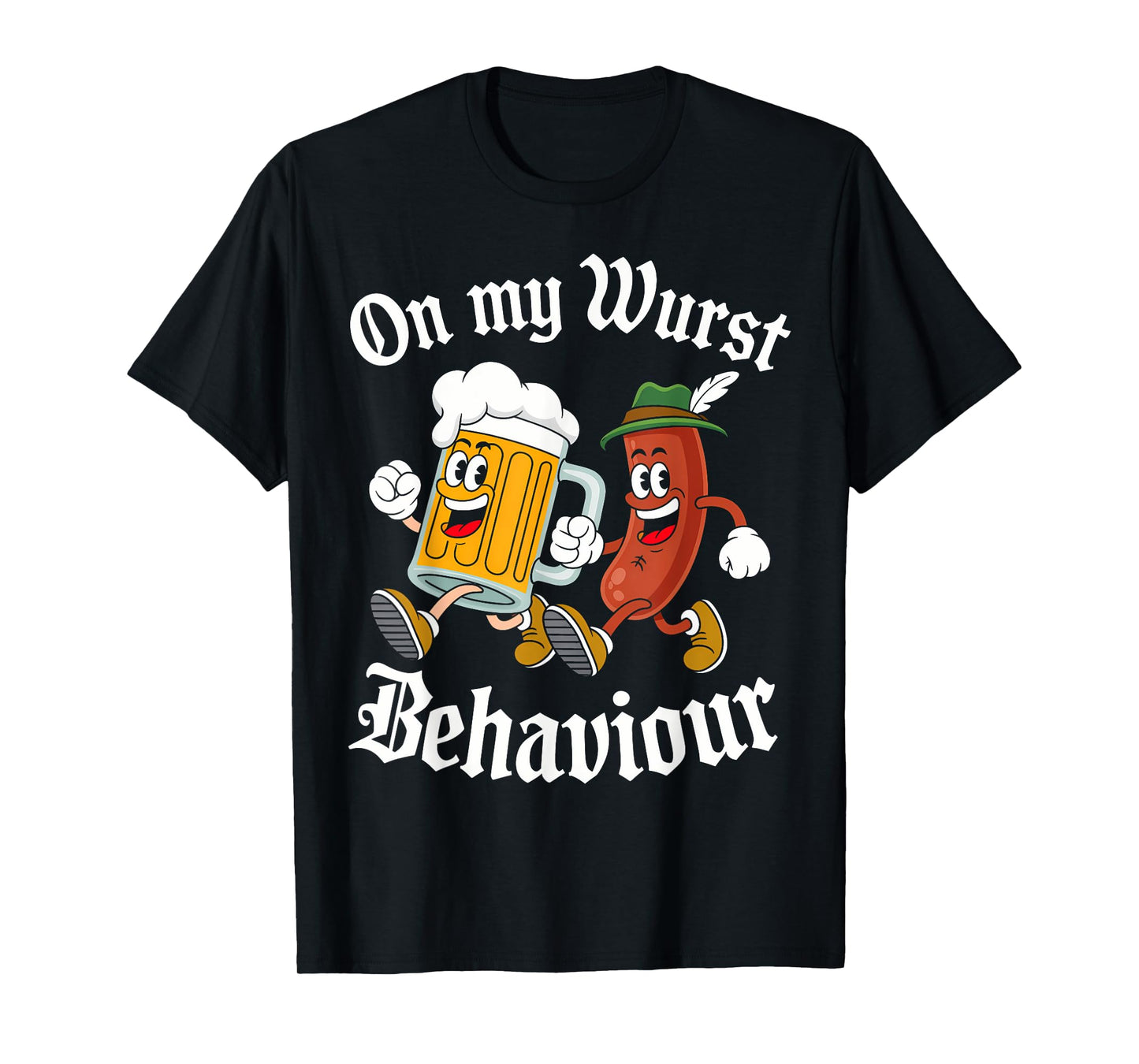 Oktoberfest Shirt Men On My Wurst Behaviour German Adults T-Shirt