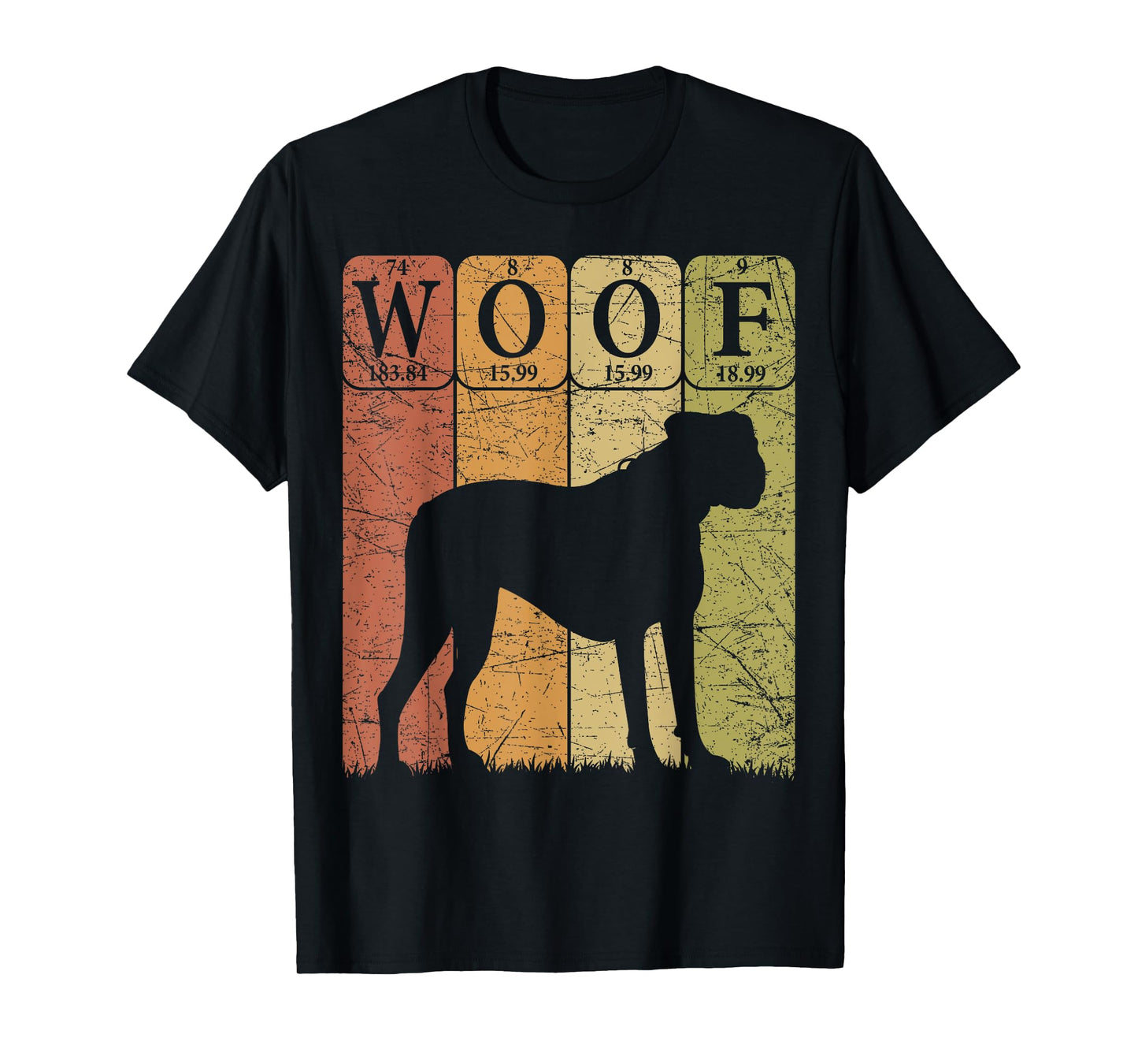 Boxer Dog Periodic Table Elements Dog Lover Woof T-Shirt