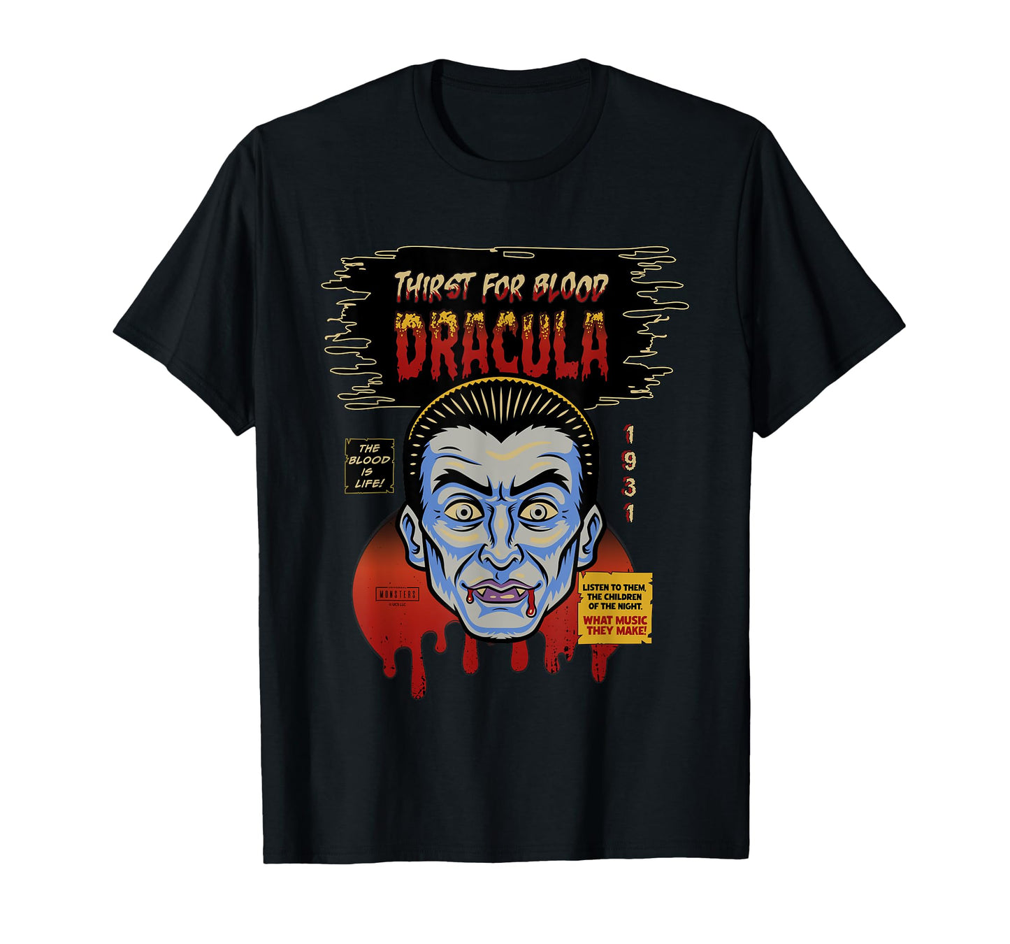Universal Monsters Dracula Vintage Halloween Mask T-Shirt