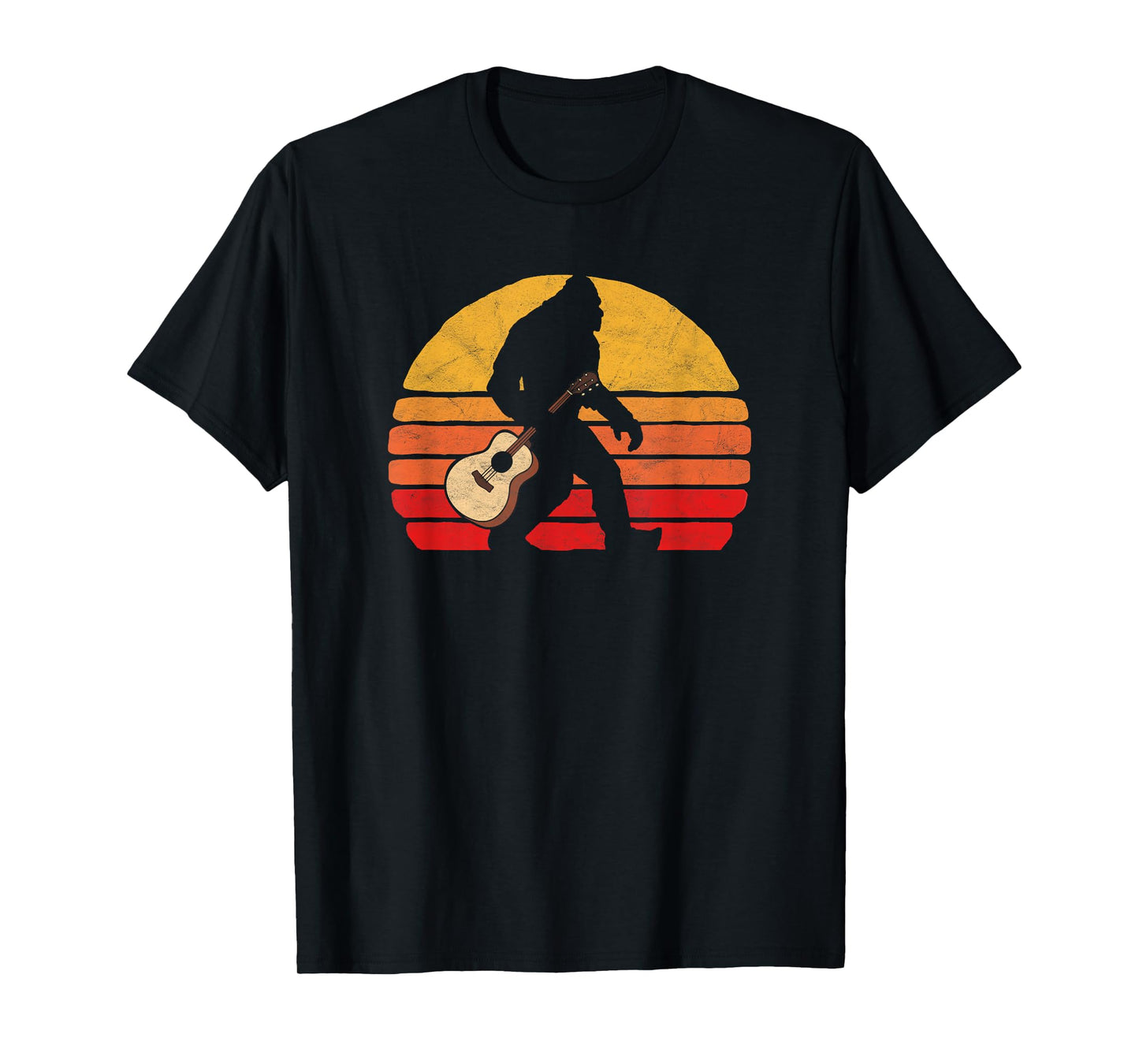 Bigfoot & Acoustic Guitar Country Rock Bluegrass Music T-Shirt