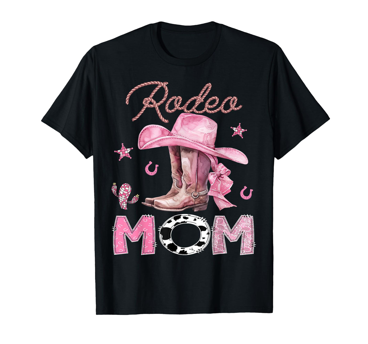 Rodeo Mom Pink Boots Coquette CowGirl Birthday Party T-Shirt
