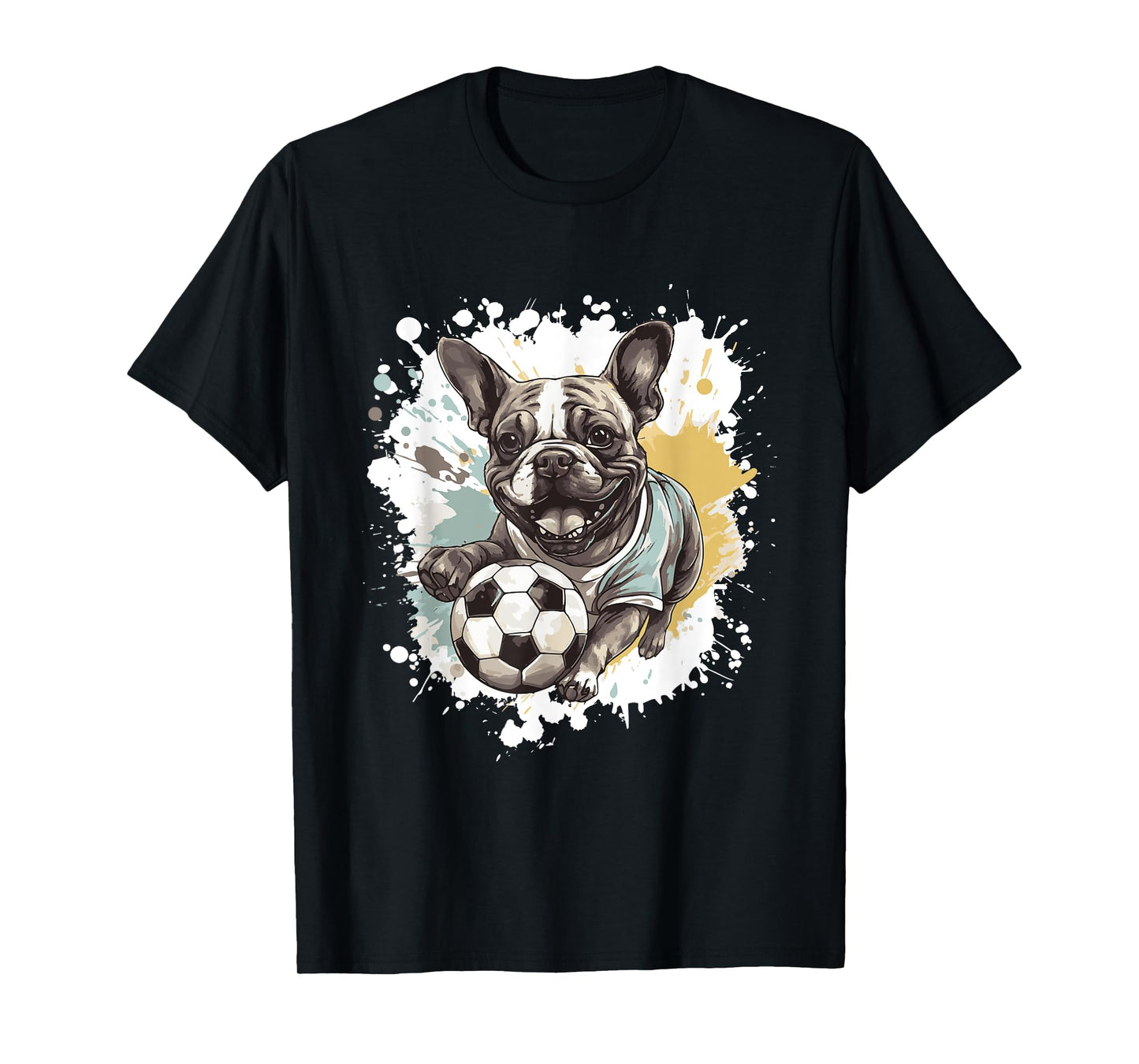 French Bulldog Dog Playing Soccer Sports Team Animal T-Shirt for Men Women Kids
