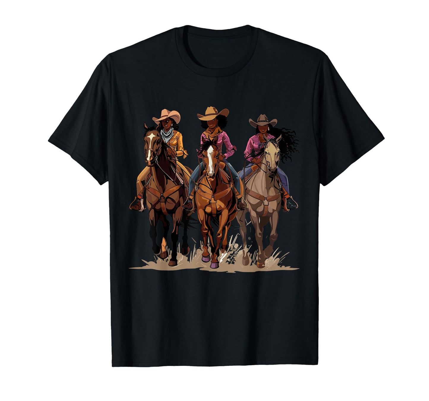 Black African American Cowgirl Western Country Texas Rodeo T-Shirt