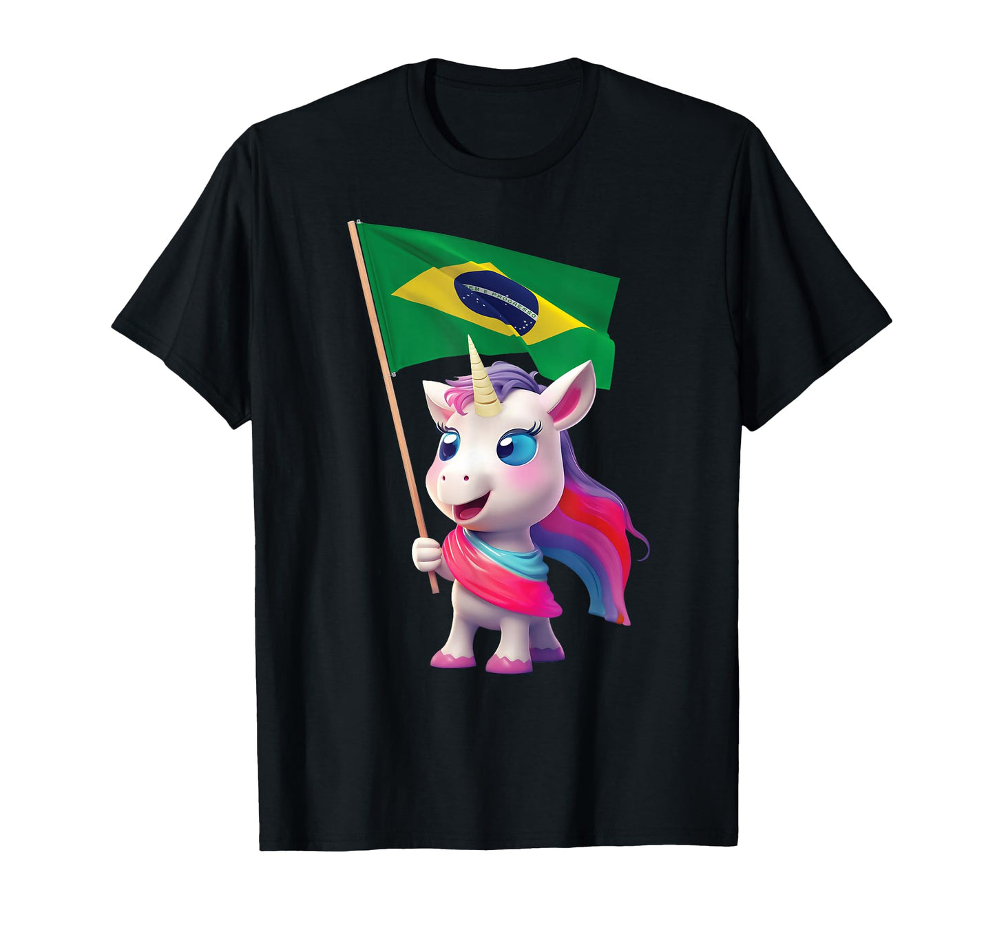 Brazilian Flag Unicorn Brazil Kids Rio De Janeiro Paulo Cute T-Shirt