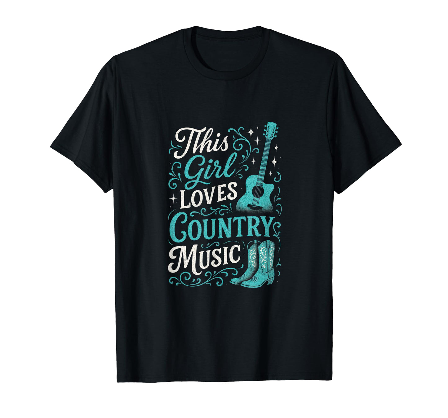 Country Music Guitar Boots Western Singer T-Shirt