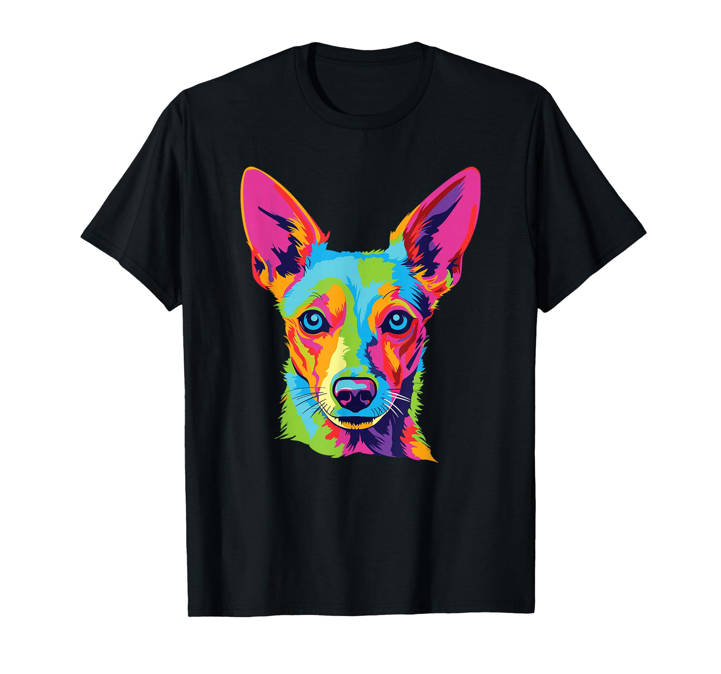 Watercolor Colorful Portuguese Podengo Pequeno Dog T-Shirt