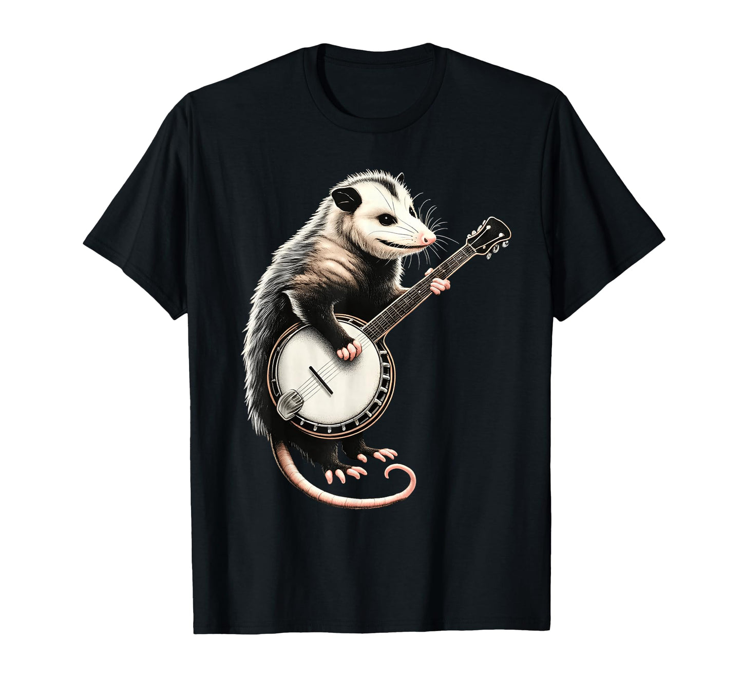 Opossum Playing Banjo Guitar Funny Possums T-Shirt