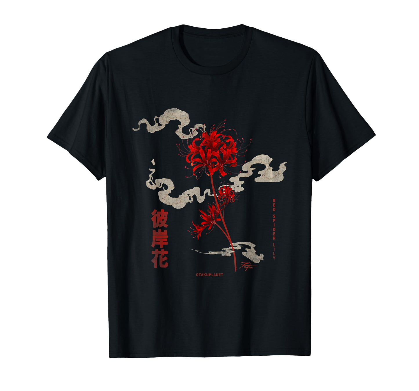 Higanbana or Red Spider Lily in 90s Harajuku Aesthetic Style T-Shirt