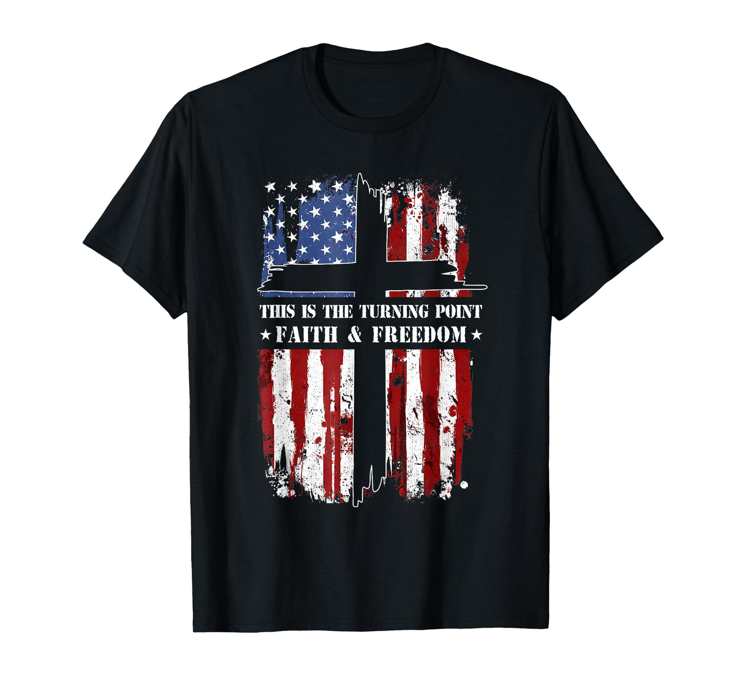 This is The Turning Point Patriotic Christian Faith USA Flag T-Shirt