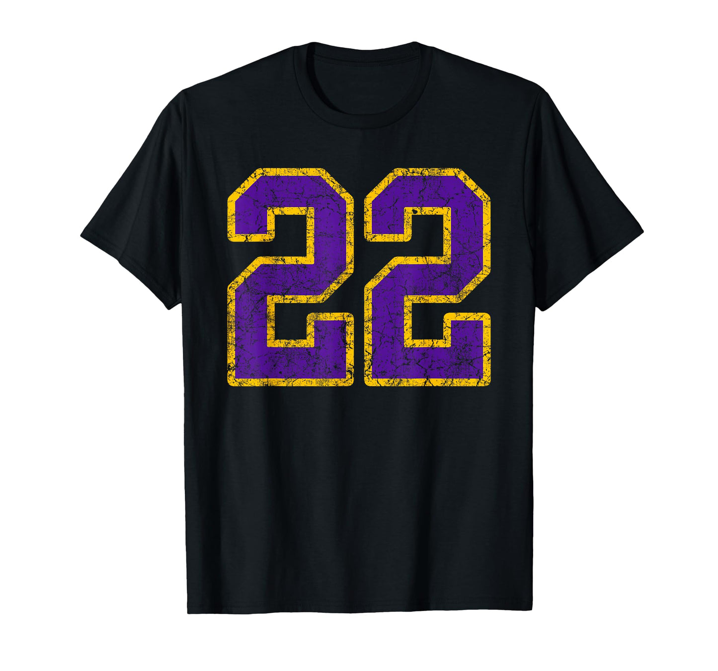 Purple Gold Number 22 Jersey Player Uniform #22 Grunge T-Shirt