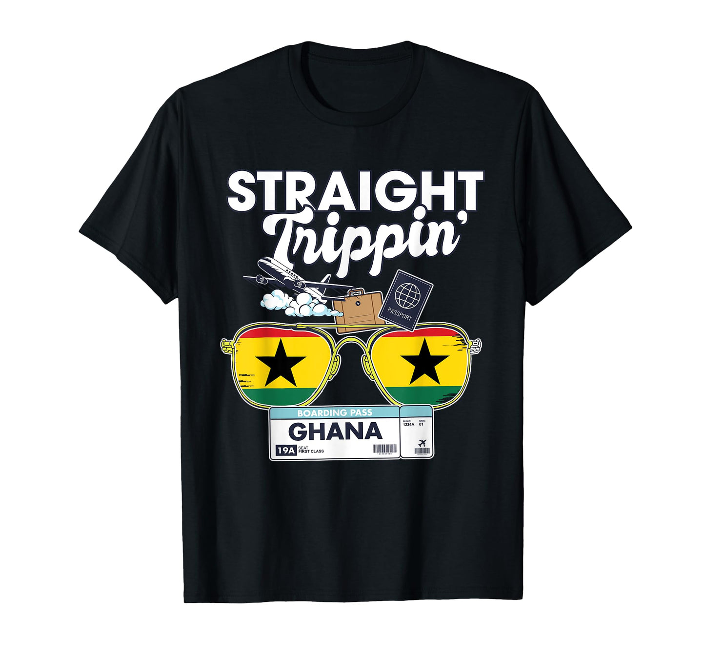 Straight Trippin' Ghana Vacation Tour Travel Trip Matching T-Shirt