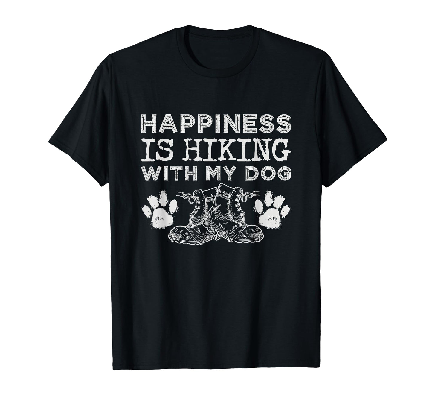 Happiness Is Hiking With My Dog Outdoor Gift Hiking T-Shirt