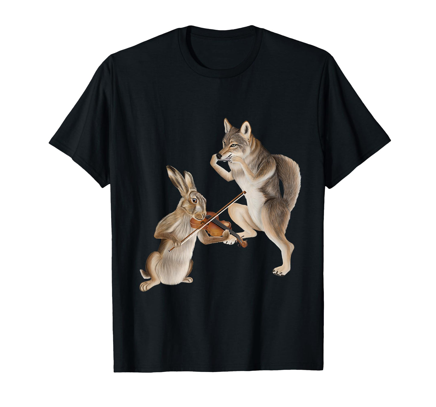 Fiddle and Harmonica - Coyote and a Hare T-Shirt