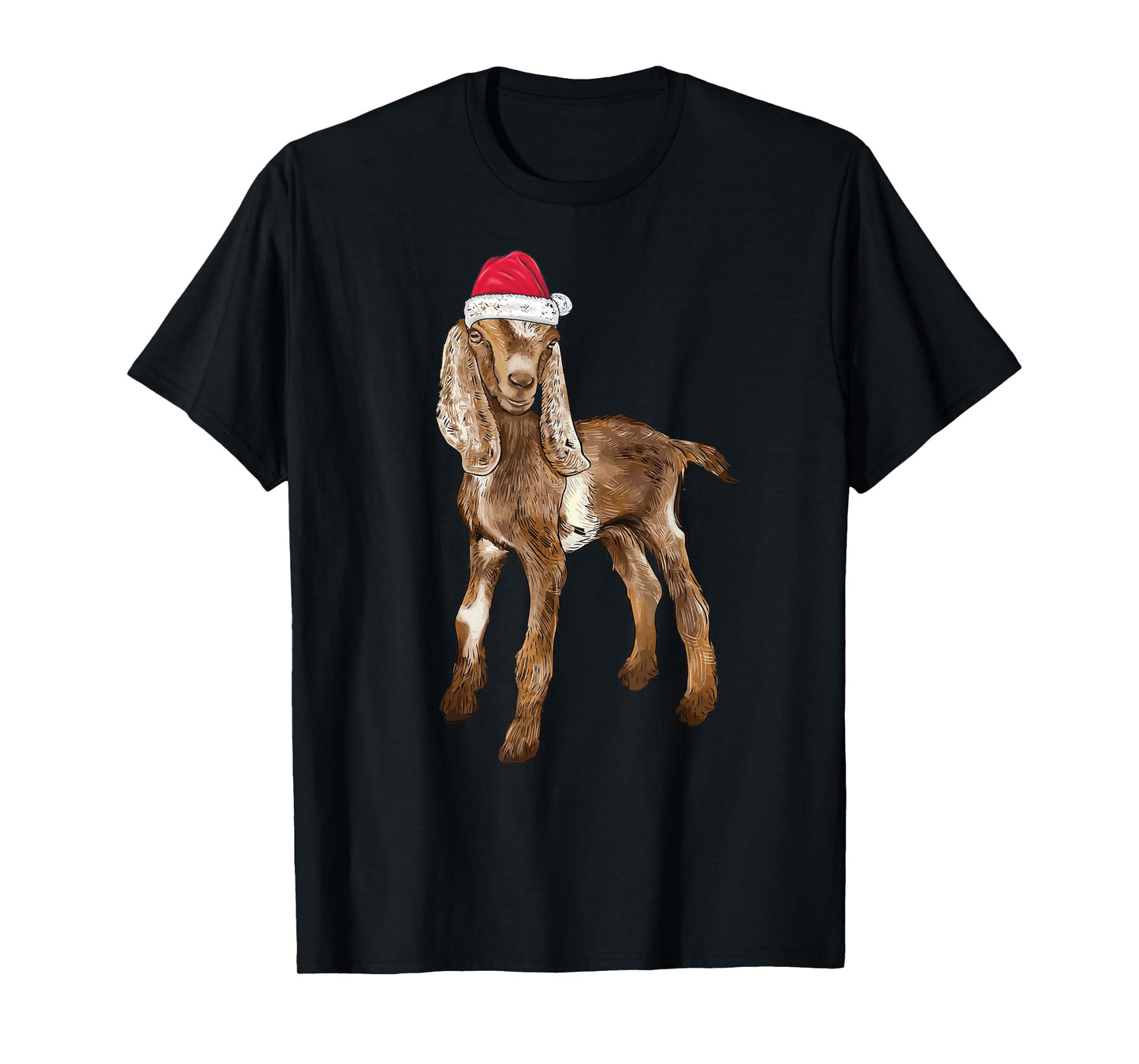 Goat mom tee for men women girls boys Nubian Goat Christmas T-Shirt Black Small Classic Fit Short Sleeve Crew Neck Unisex-Adults Cotton 65% Polyester 35% Winter Casual Christmas Women
