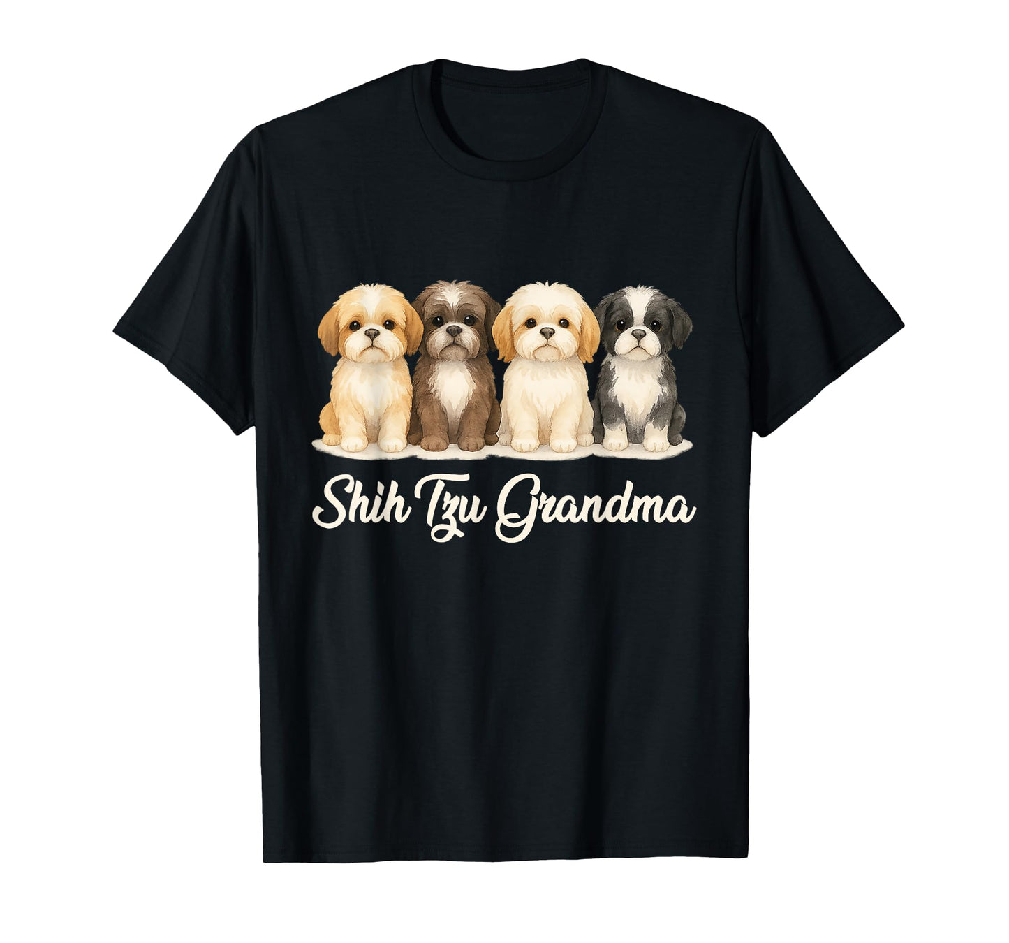 Shih Tzu Grandma Cute Dog Lover Gift Funny Women Puppy Owner T-Shirt