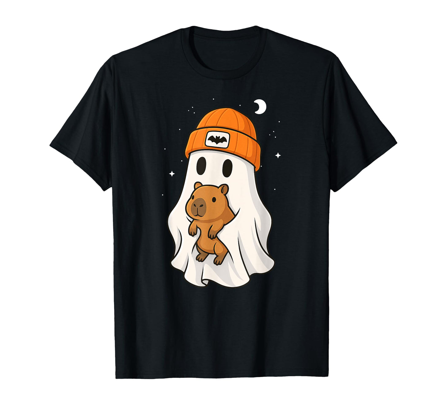 Ghost Capybara Halloween Animal Lover Beenie Hat Boys Girls T-Shirt