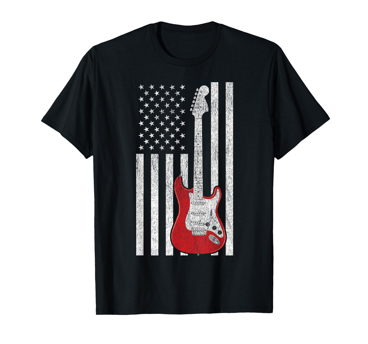 Patriotic American Flag Electric Guitar TShirt T-Shirt