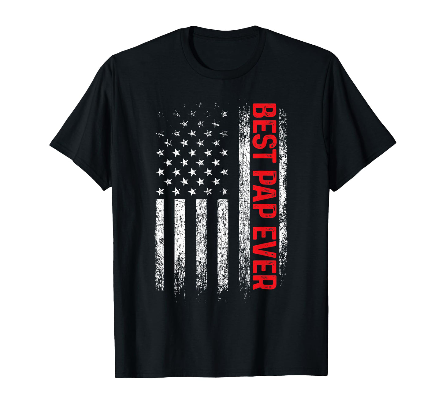 Mens Best Pap Ever American Flag Father's Day T-Shirt