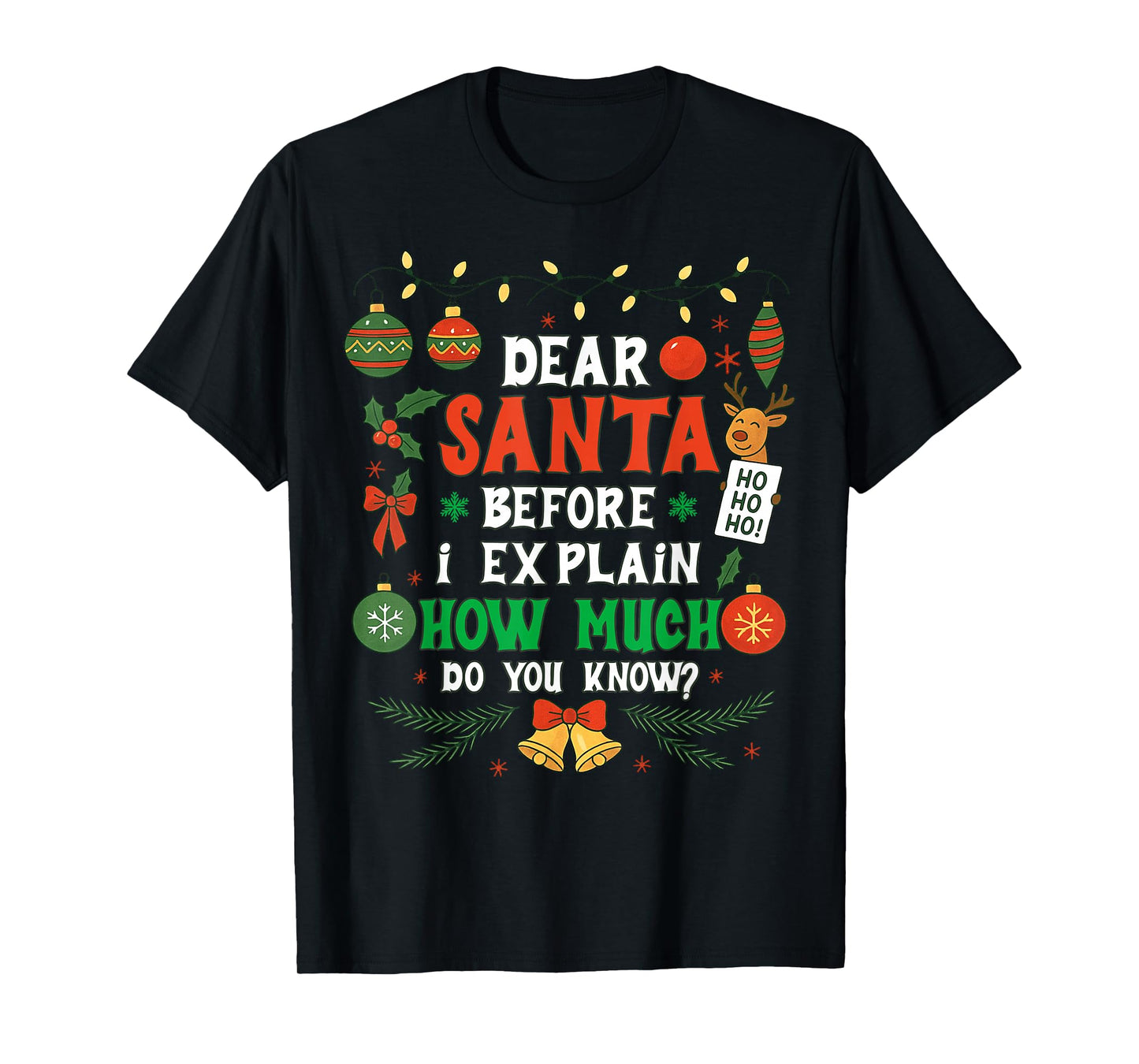 Dear Santa I Can Explain Funny Christmas Men Women Kids T-Shirt