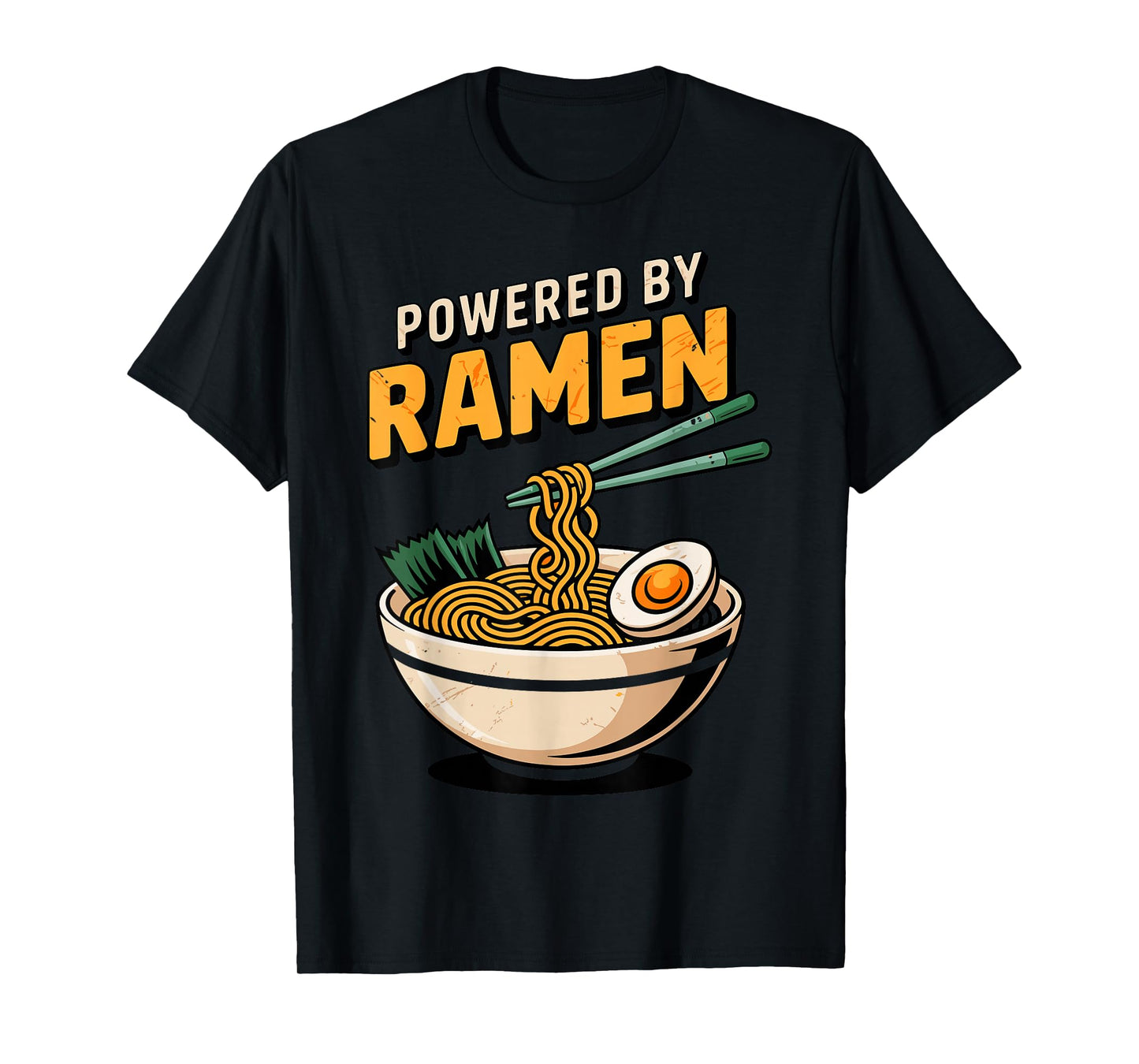 Powered by Ramen Funny Noodle Tee Japanese Kawaii Food T-Shirt