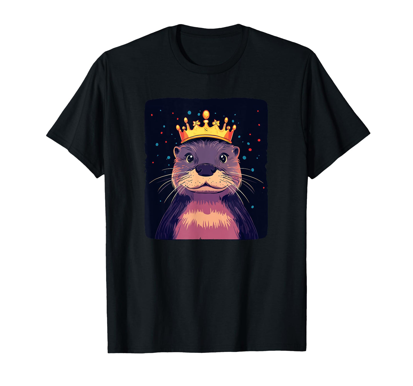 Cute Otter Face with Royal Crown Costume for Adults and Kids T-Shirt
