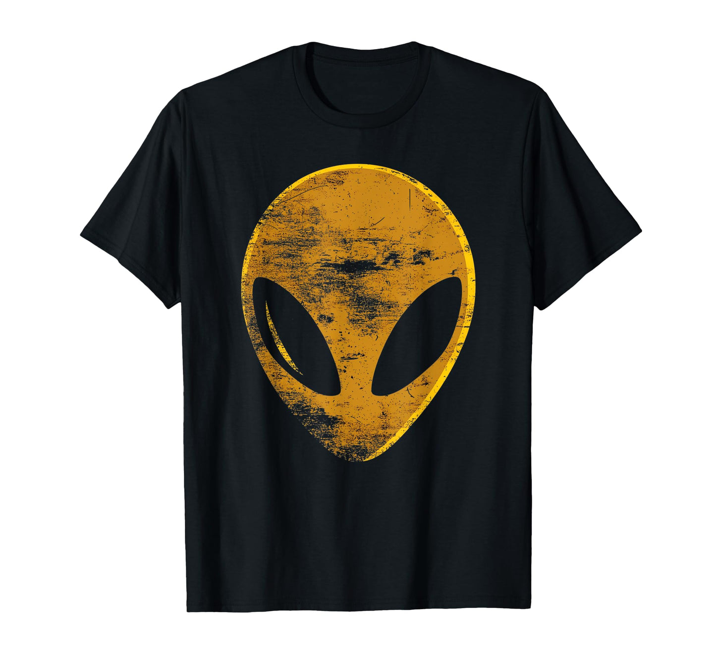 Golden Alien Head 90's 80's Style Funny Alien Vintage T-Shirt