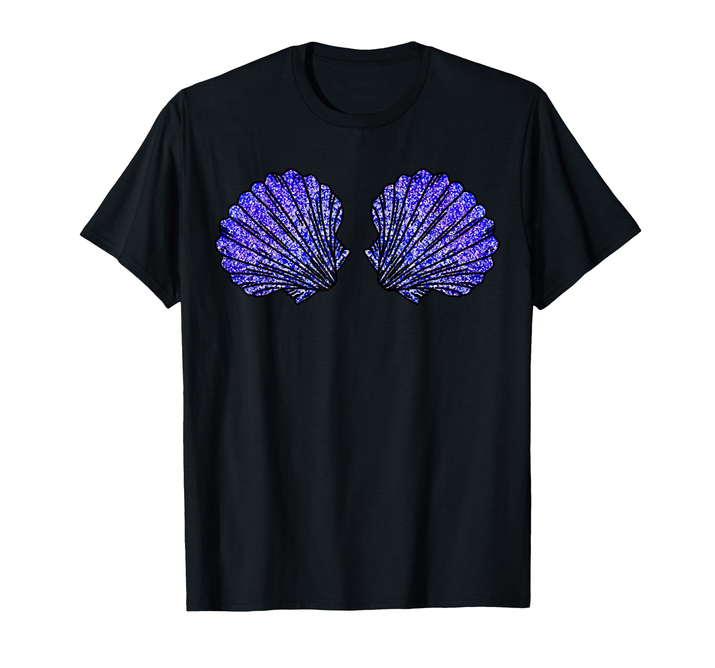 Mermaid Sea Shell Bra Costume Funny Halloween Women Girls T-Shirt