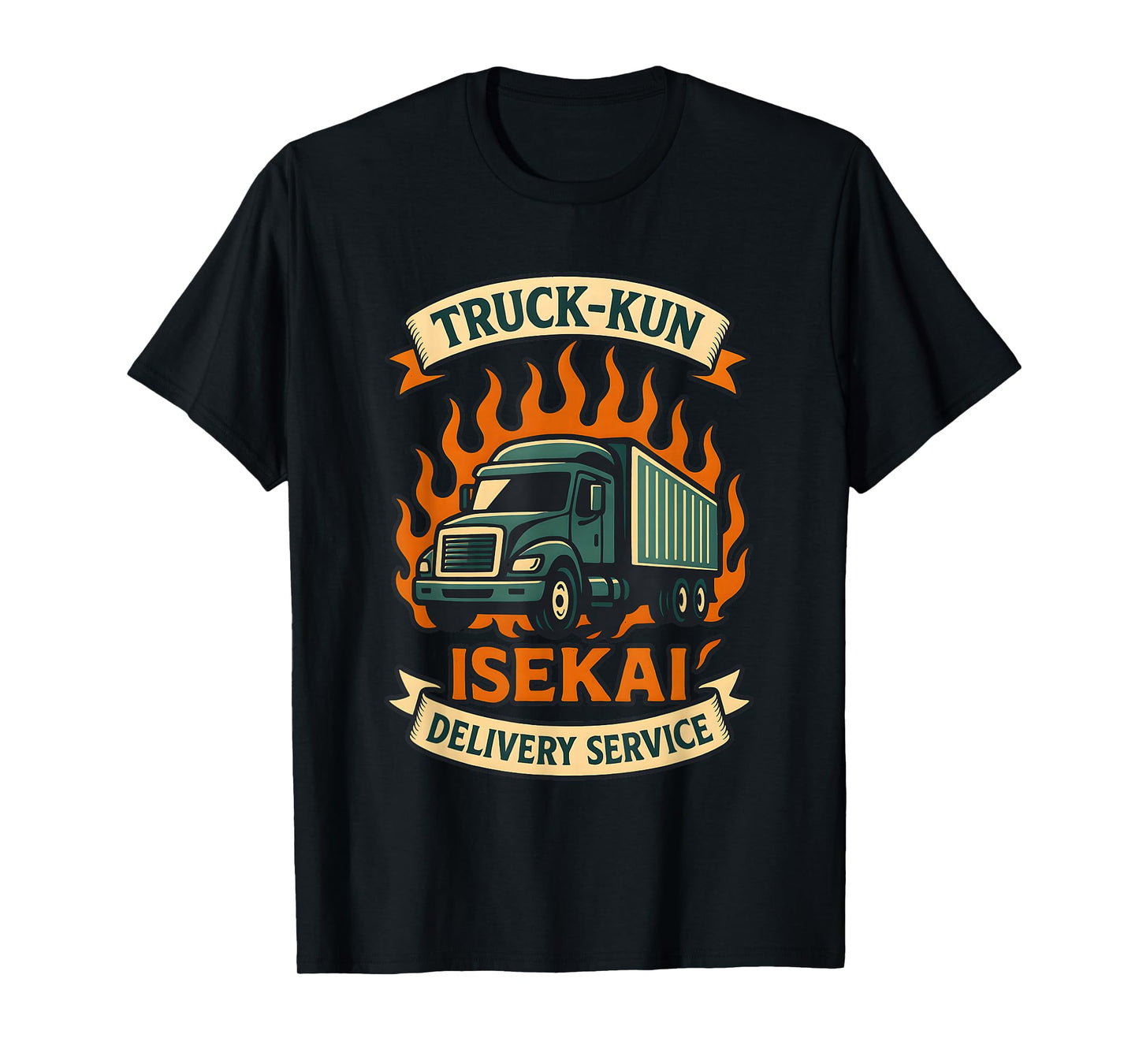 Funny Retro Anime Otaku Truck-Kun Isekai Delivery Service T-Shirt