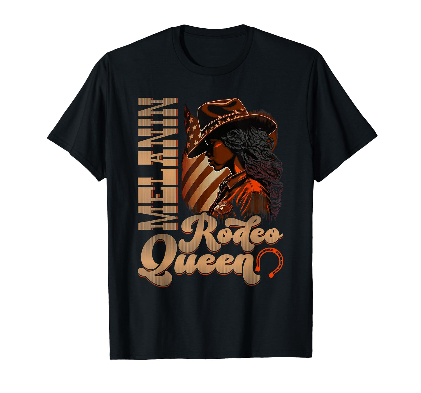 Melanin Rodeo Queen Country African-American Cowgirl T-Shirt