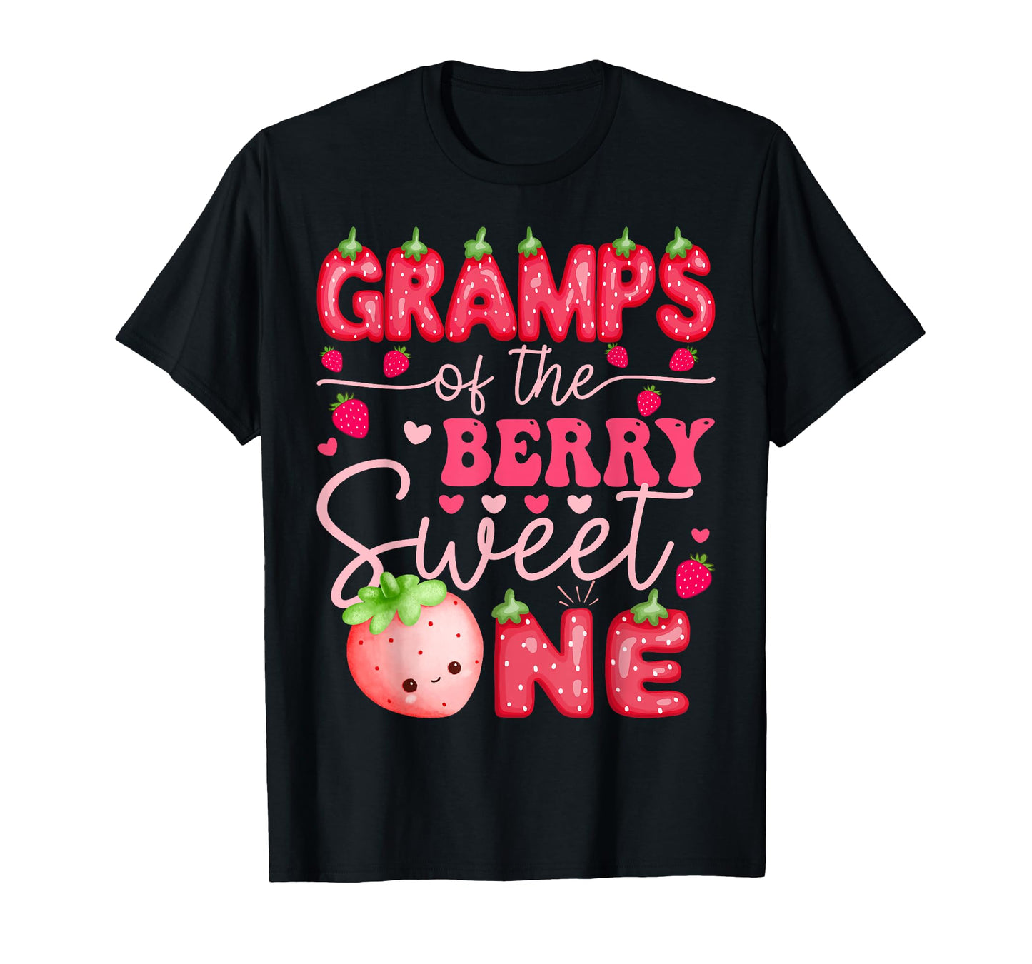 Gramps Of The Berry Sweet One Strawberry 1St Birthday T-Shirt