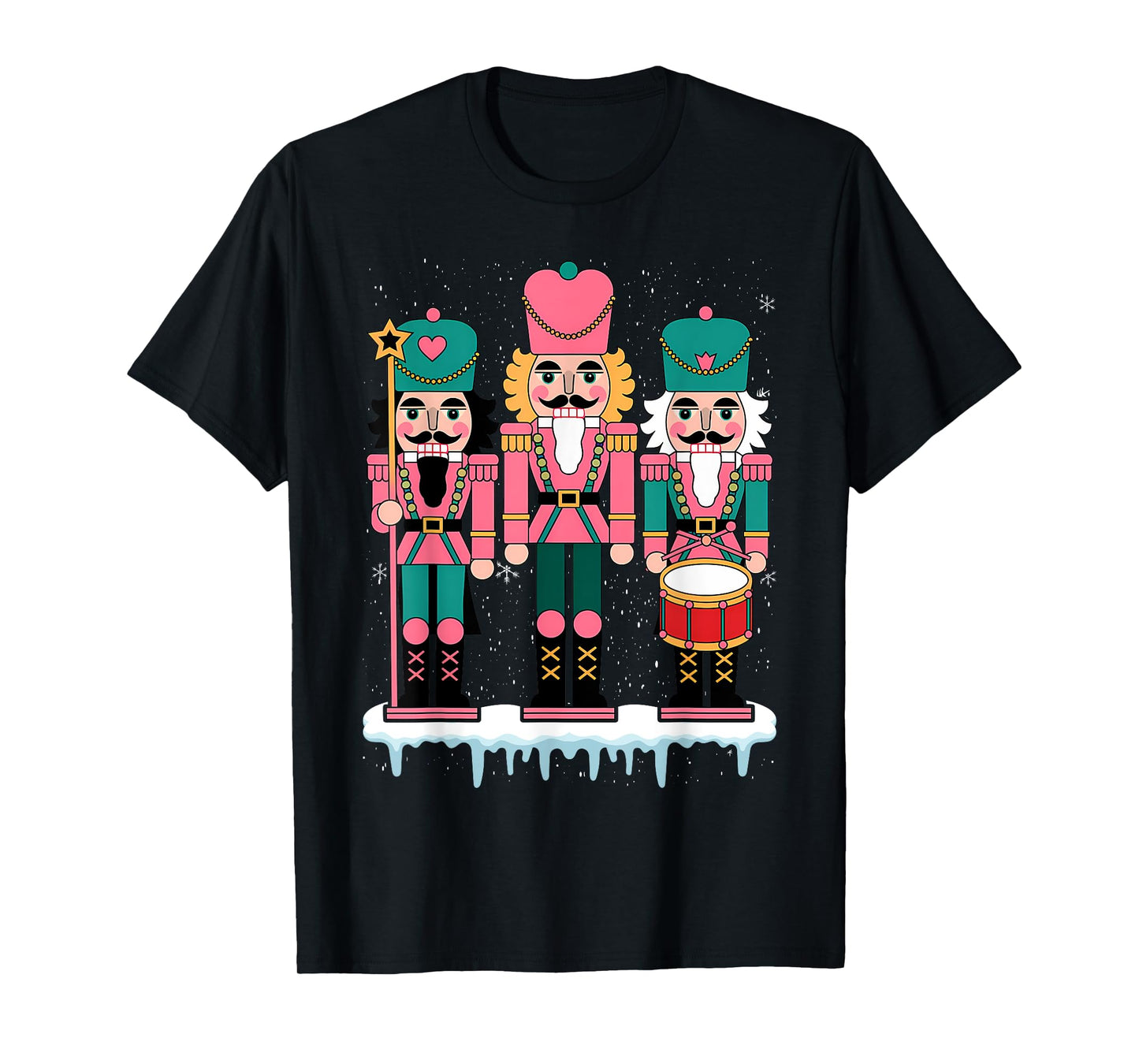 Pink Nutcracker Squad Xmas Pink Christmas Pajamas Women Kids T-Shirt