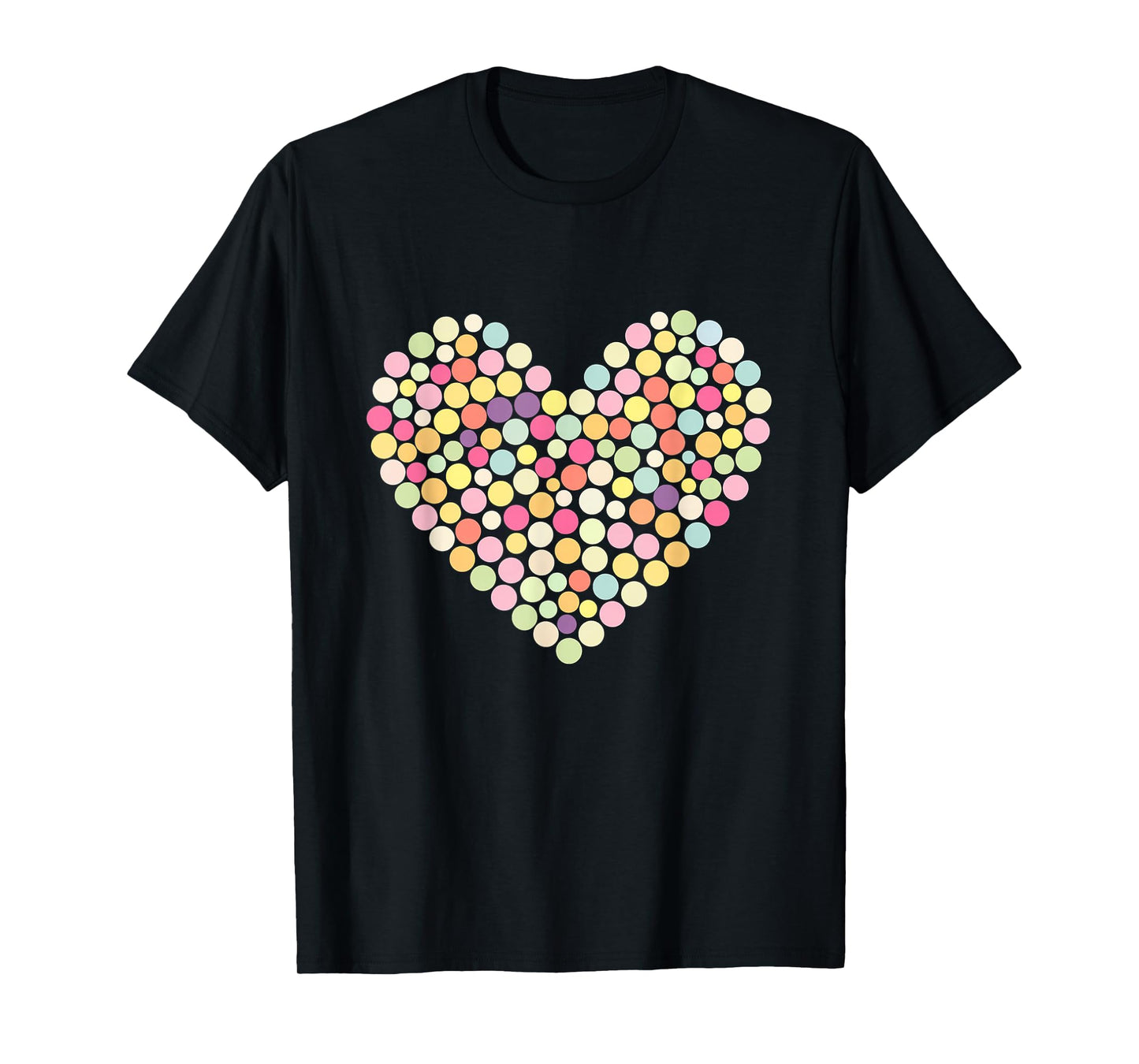 Colorful Heart Pastel Color Polka Dot Tops T-Shirt