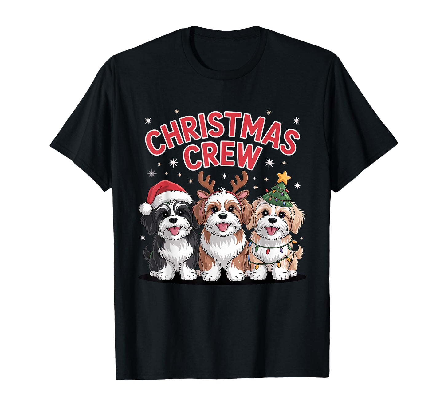 Christmas Crew Xmas Puppy Dog Breed Funny Christmas Havanese T-Shirt