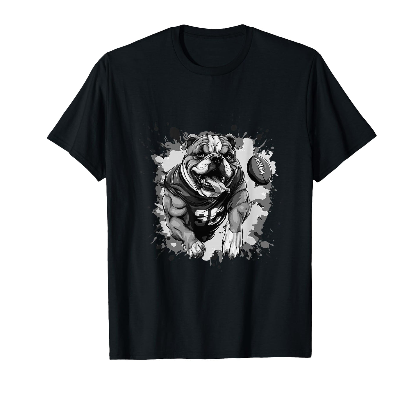 Bulldog Dog Animal Playing American Football Sports T-Shirt
