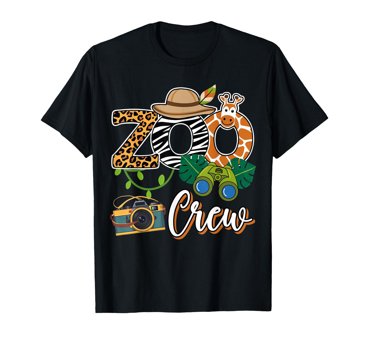 Zoo Giraffe Crew Safari Animal Zoo Keeper Kids Field Costume T-Shirt