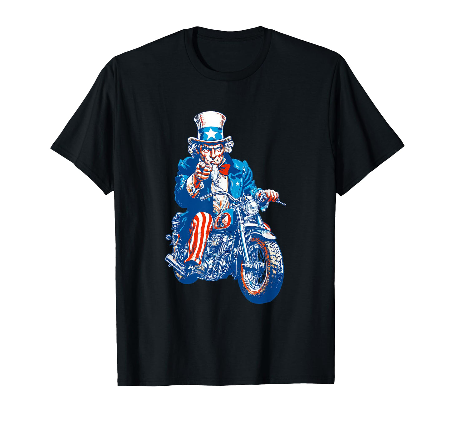 Awesome America Uncle with Motorbike for Sam and Motorcycle T-Shirt