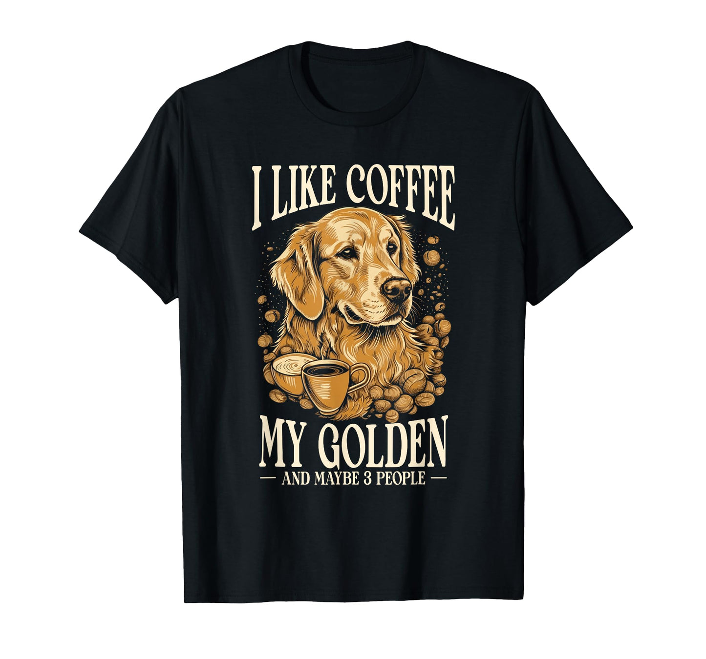 Coffee And Dogs Golden Retriever Mom And Dad T-Shirt