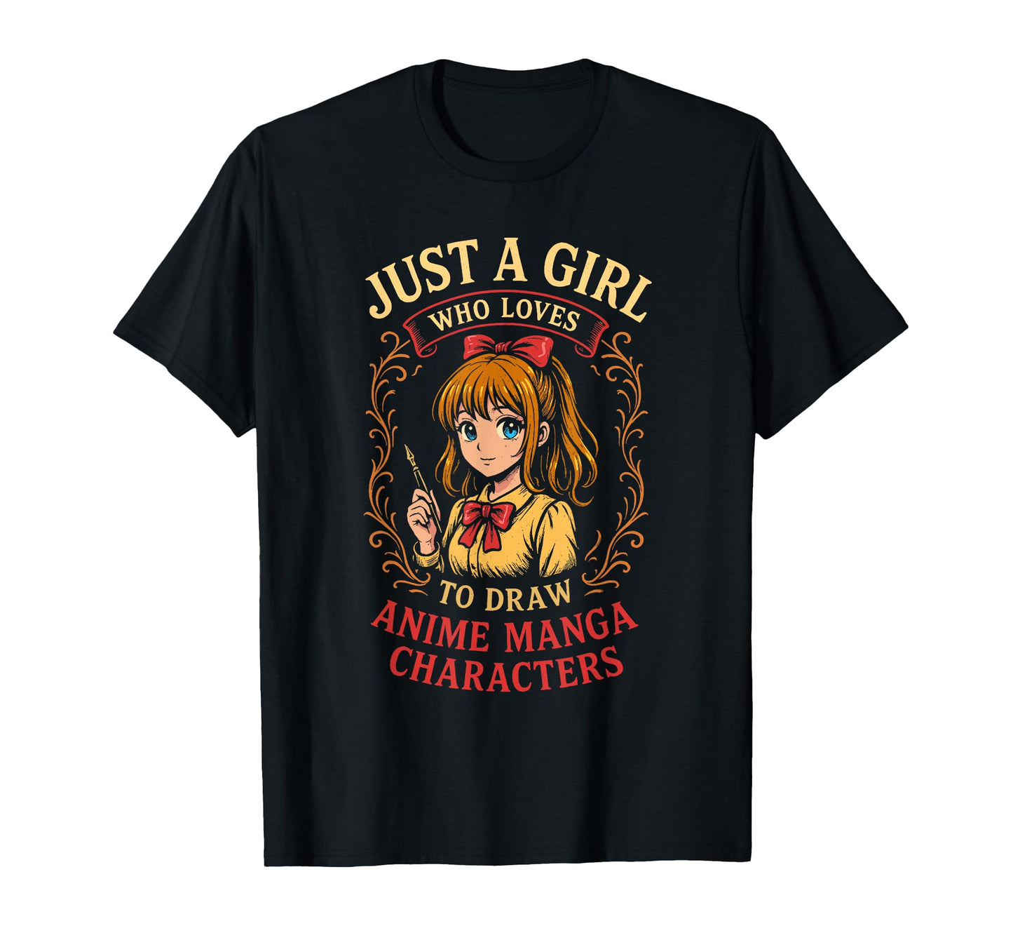 Just a Girl Who Loves to Draw Anime Manga Characters T-Shirt