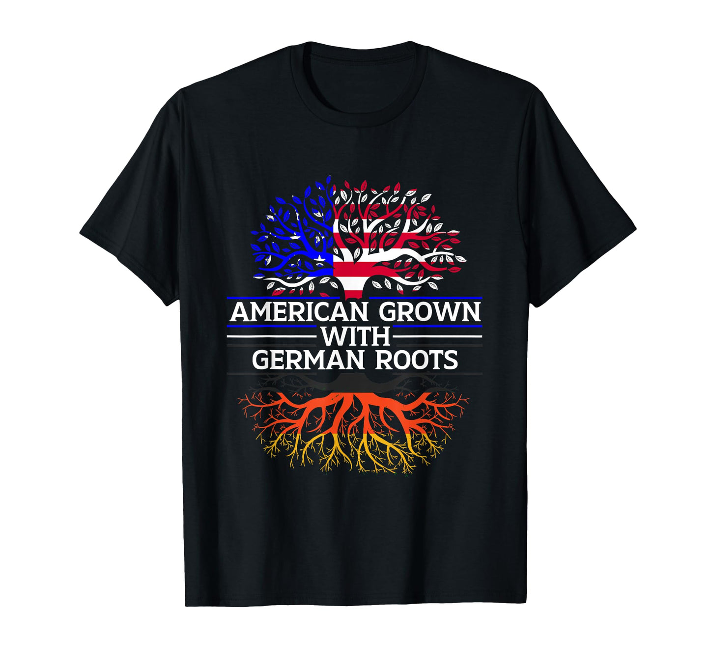 USA Flag America Vacation Friends Holidays Family American Grown With German Roots Germany Deutsch Pride T-Shirt