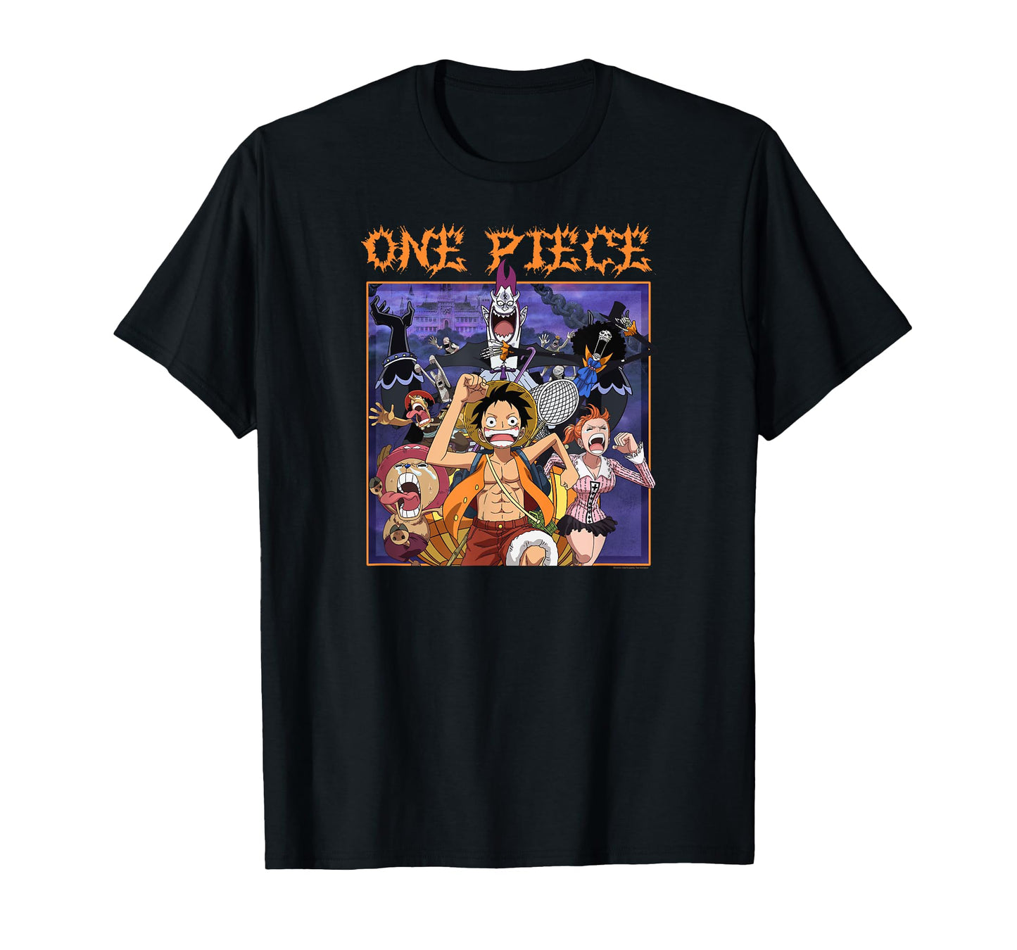 One Piece Anime Running Scared Heavy Metal Logo T-Shirt