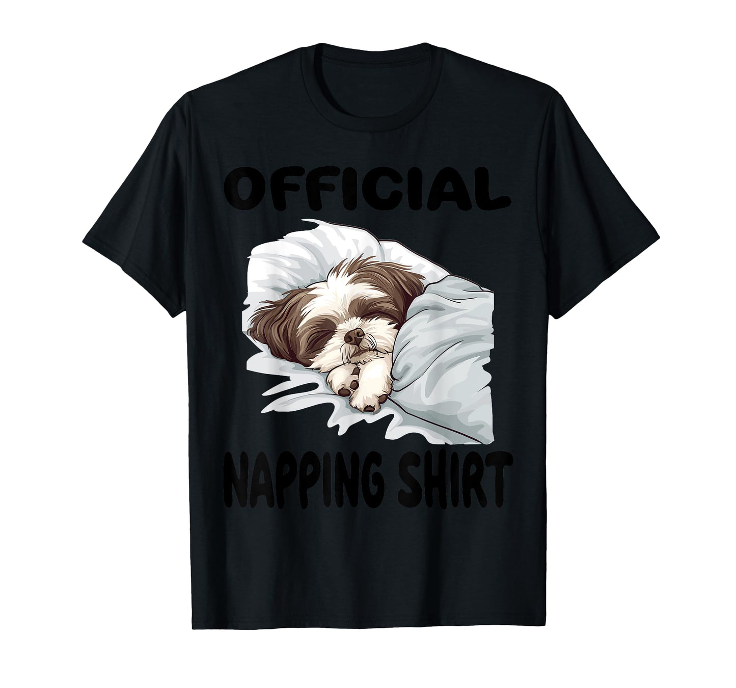 Shih Tzu Dog Official Napping shirt Pajamas Nightgown Men Women Girls Kids T-Shirt