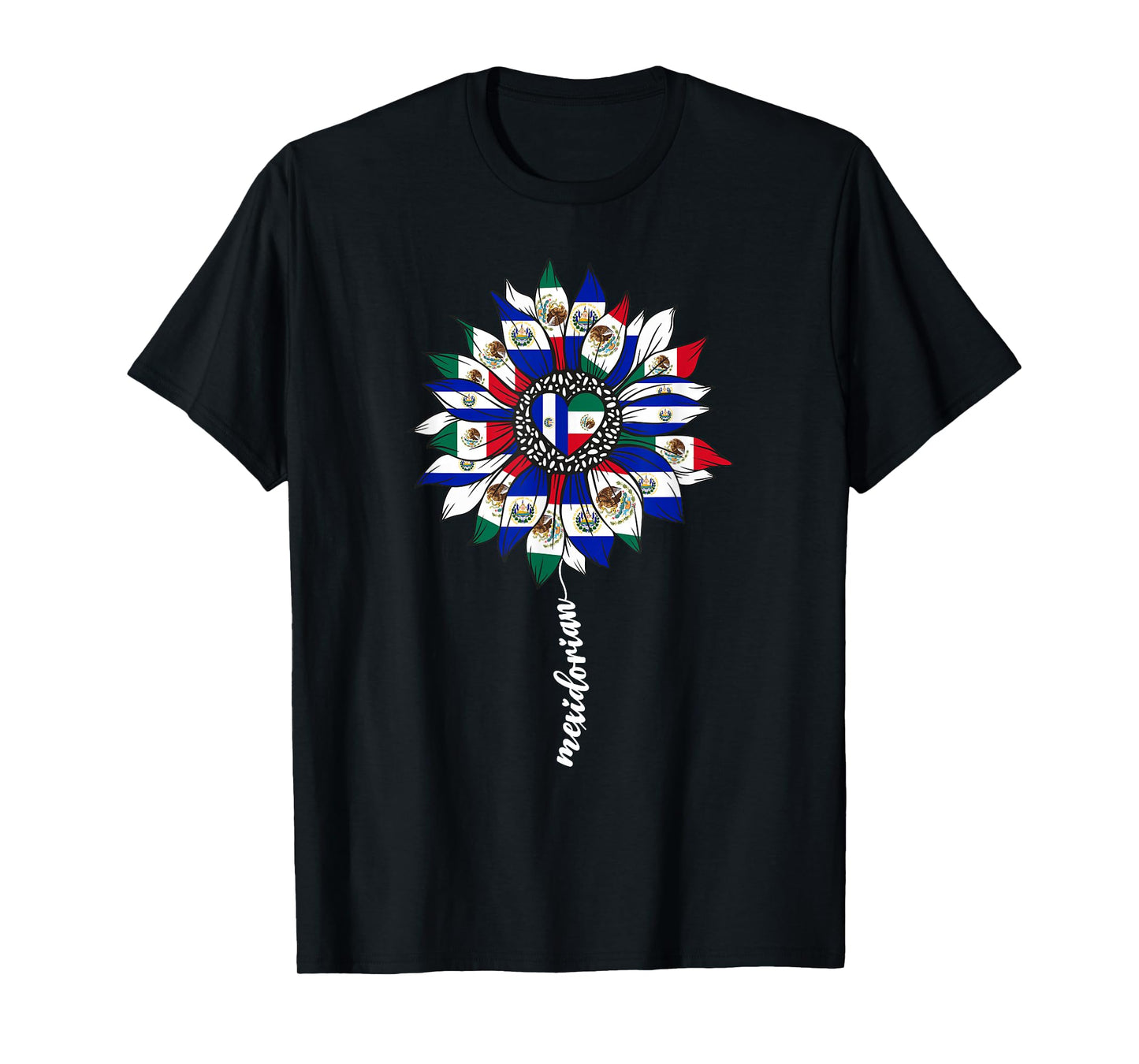 Half Mexican And Salvadorian Mexico El Salvador Flag Girl T-Shirt