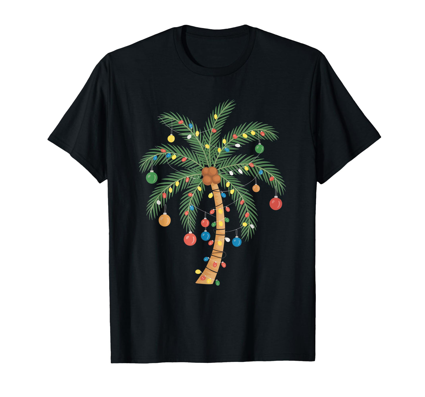 Christmas Palm Tree Lights Tropical Holiday Island T-Shirt