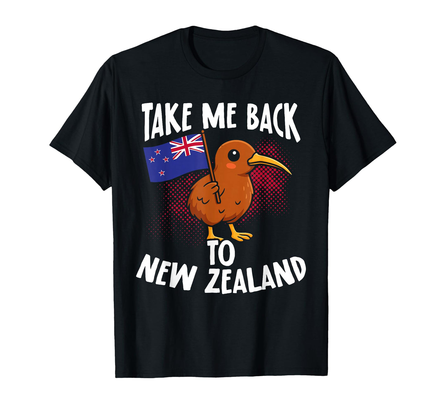 Take Me Back to New Zealand Kiwi Bird Flag Travel T-Shirt